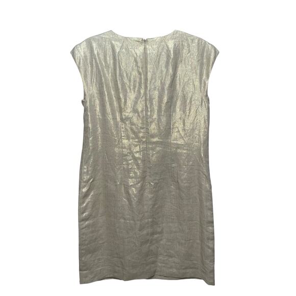 J. Crew Shift Dress Linen Gold Mini - Picture 6 of 11
